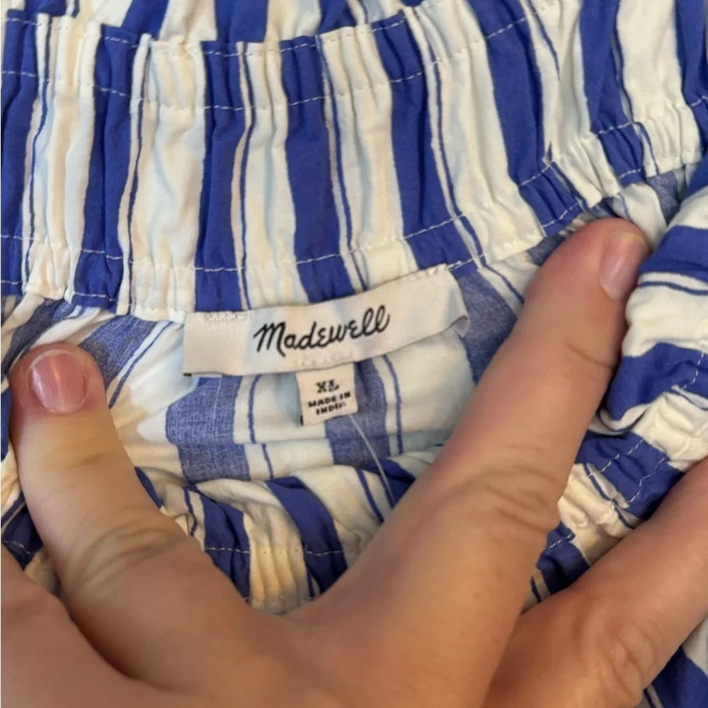 Madewell Blue & White Vertical-Stripe Spaghetti Strap Maxi Dress - Picture 7 of 11